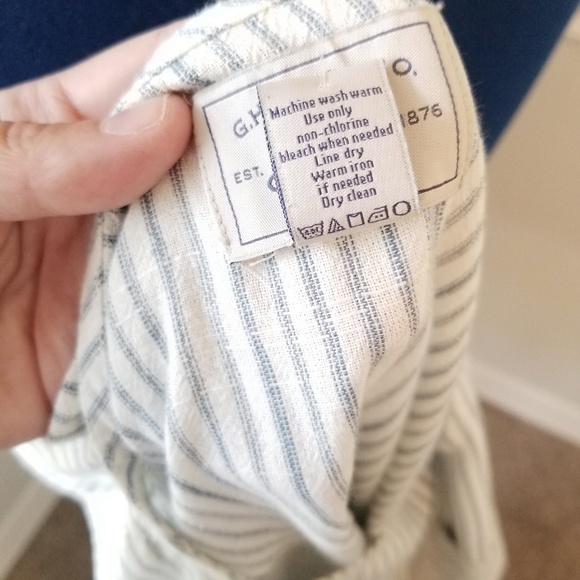 NEW GH Bass & Co Cotton Striped Tie Waist Dress M - Picture 6 of 7